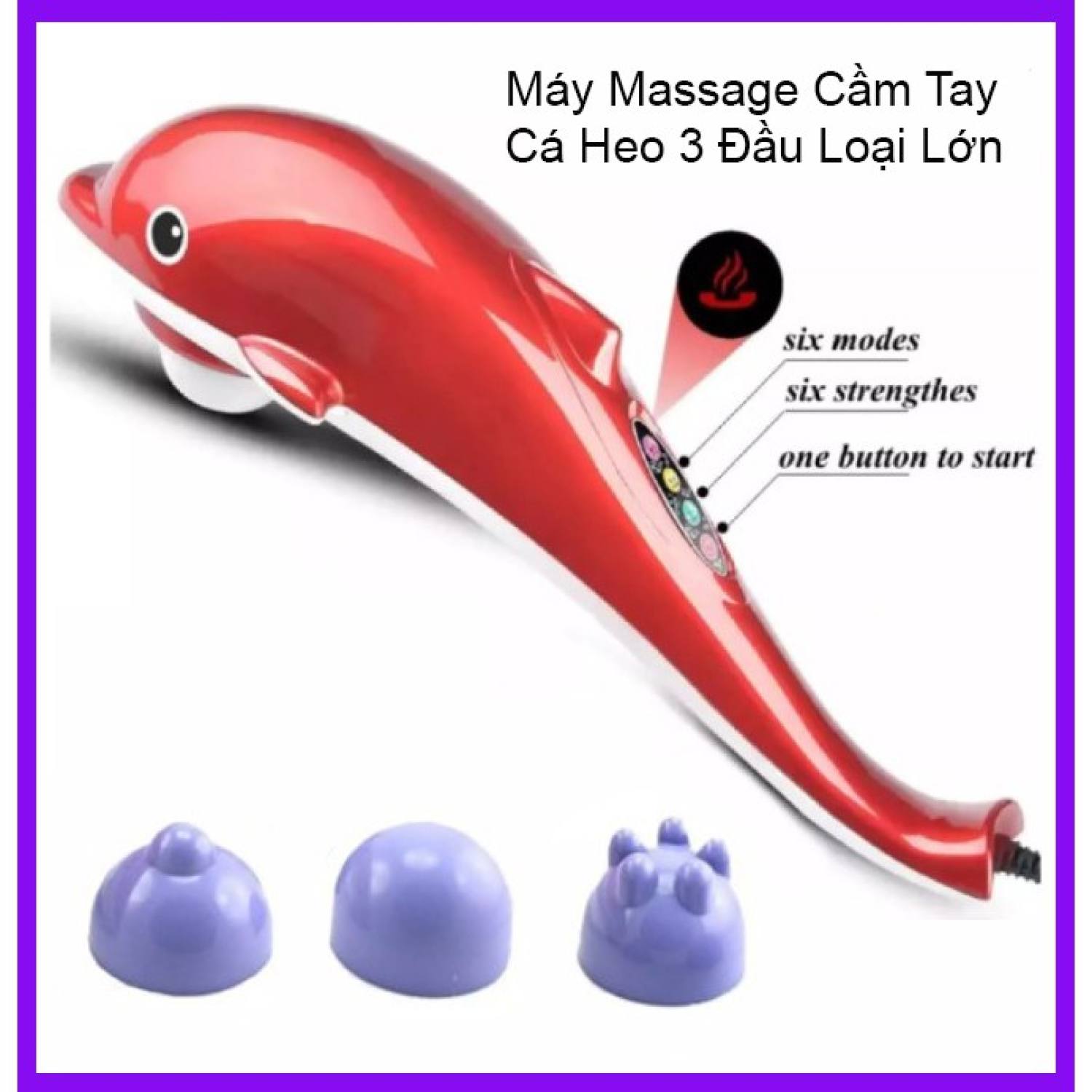 Máy mɑssage, máy đấm lưng cá heo cầm tay loại lớn 3 đầu