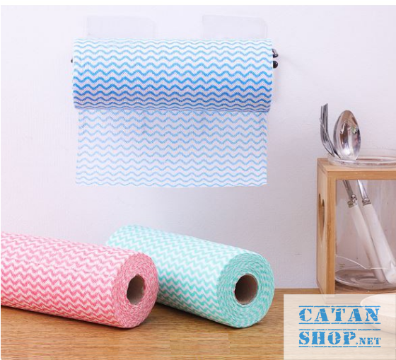 Giấy cuộn đa năng, khăn lau bếp, lau bàn , lau tay có thể giặt và tái sử dụng cuộn 20cm và 25cm dạng sóng màu
