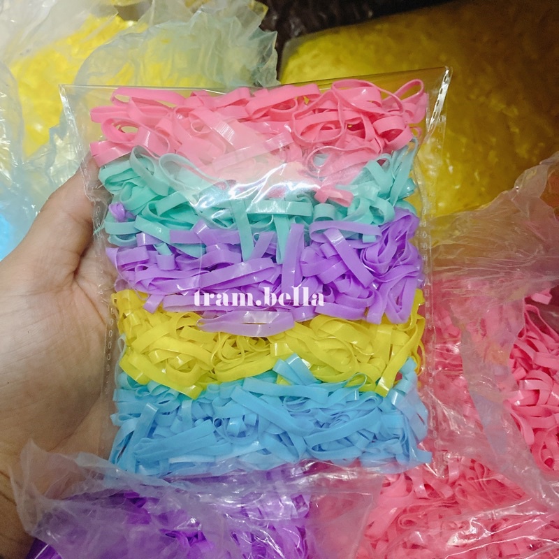 thun cột tóc thái siêu dai nhiều màu pastel