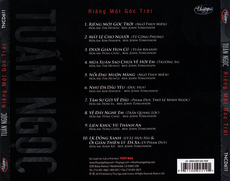 [MDCD] Bộ 3 Đĩa CD Tuấn Ngọc tuyển chọn