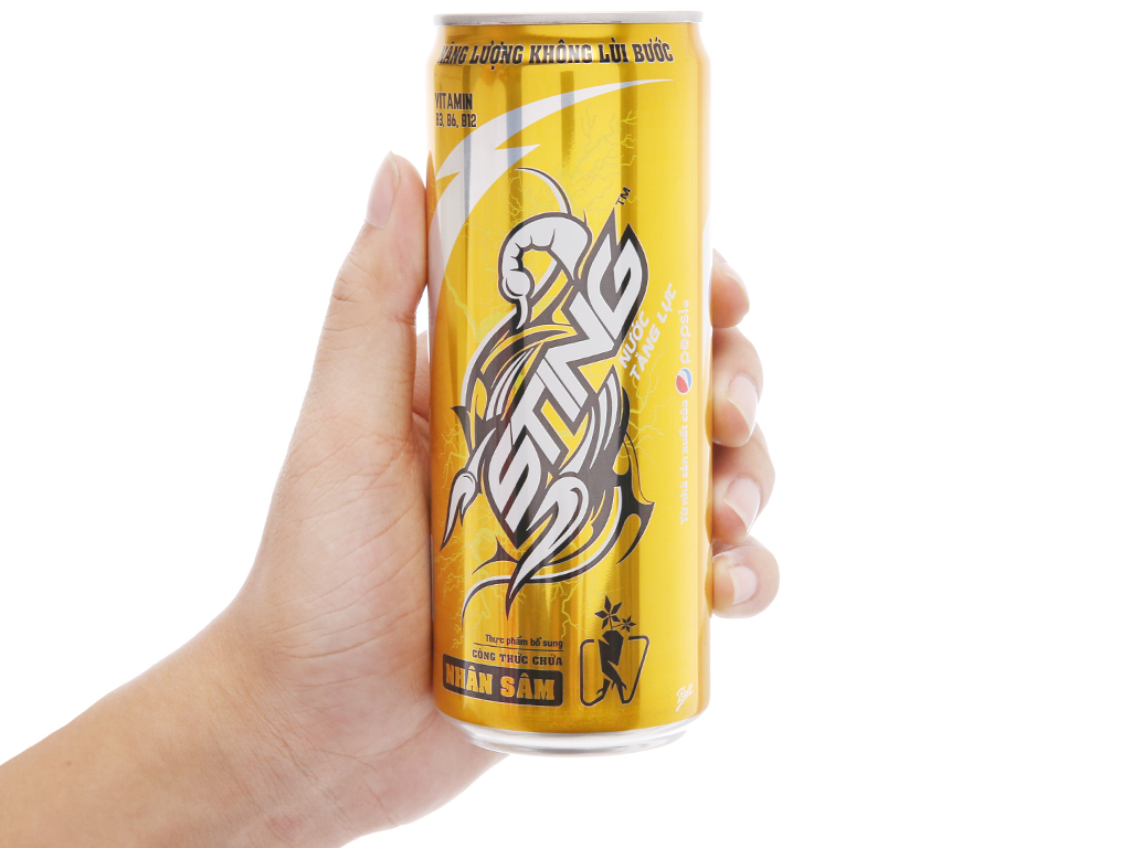 Lốc 6 Lon Nước Tăng Lực Sting Lon 330ml