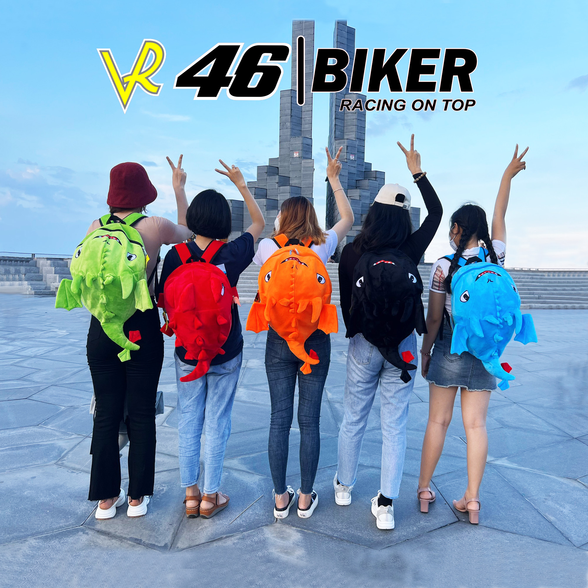 Balo rồng màu cam cute