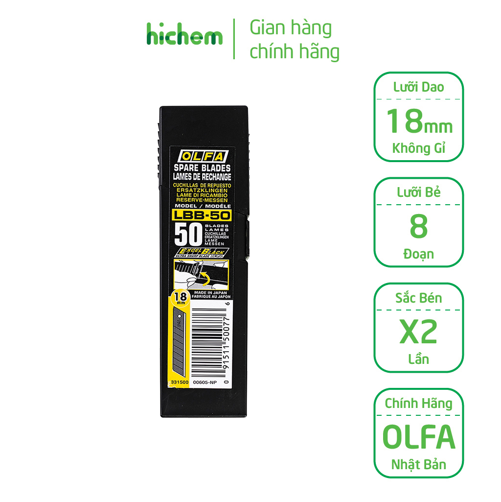 Lưỡi Dao OLFA LBB-50 Lưỡi Dao 18mm Dùng Cho L5-AL, Nl-AL, BL-L, BN-AL - KM Keo Epoxy A/B Siêu Dính