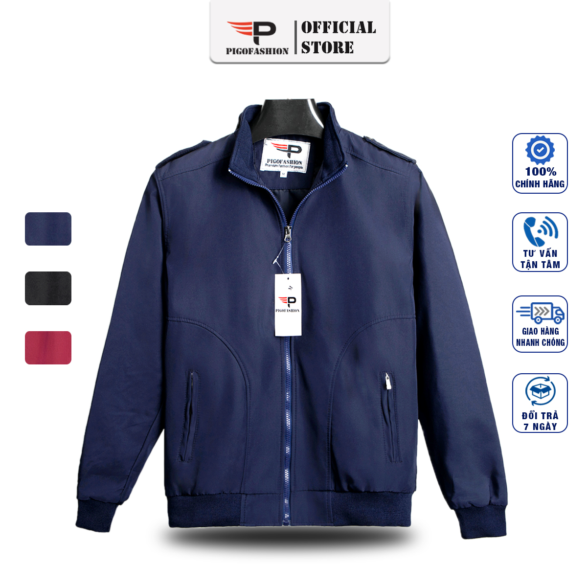 Áo Khoác Dù Nam Cổ Đứng Mát Mẻ Chuẩn Brand Pigofashion FS Akd25 (Chọn Màu)
