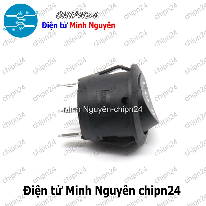 [2 cái] (F98.7) Công tắc Tròn 20MM Đen 3 Chân 3 Vị Trí (6A 250VAC) (CTTD3C) - HH005624
