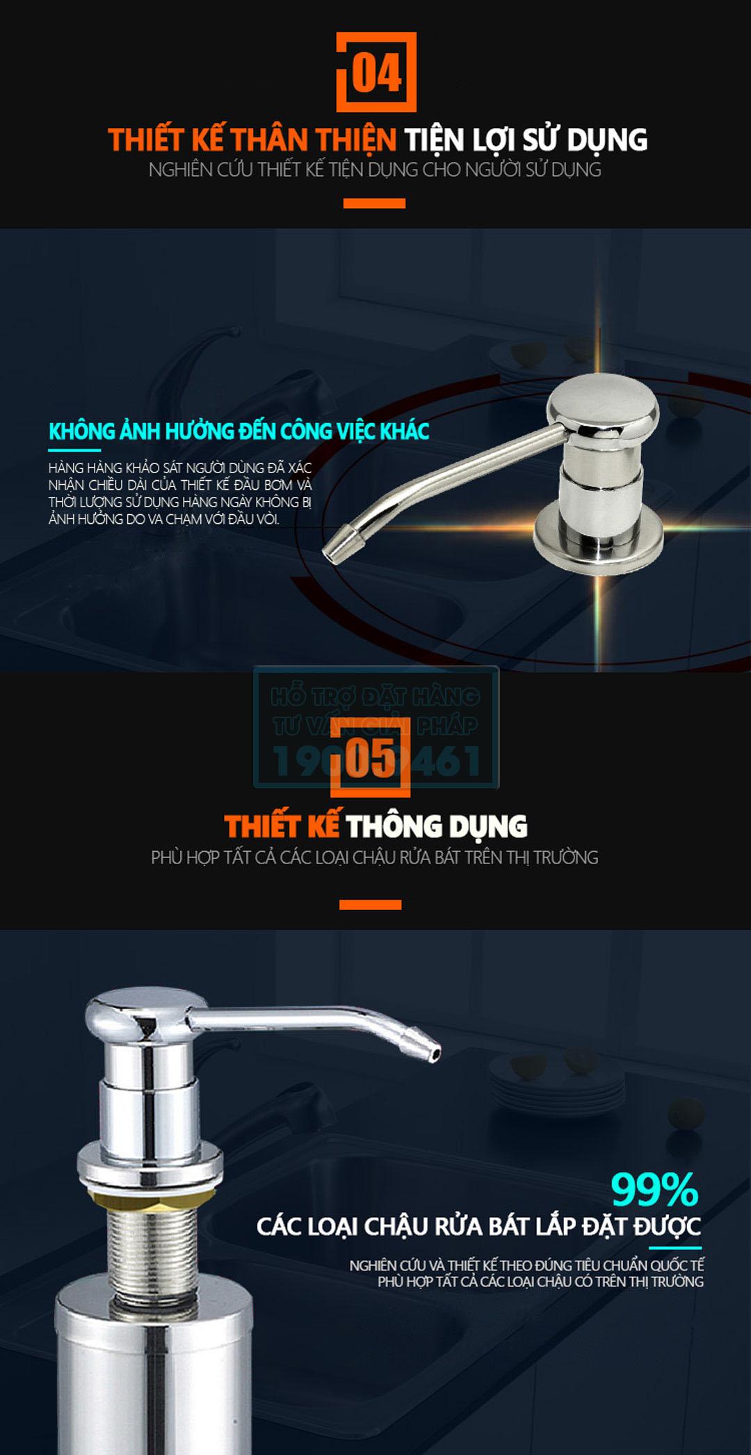Bình đựng nước rửa chén Inox 9077