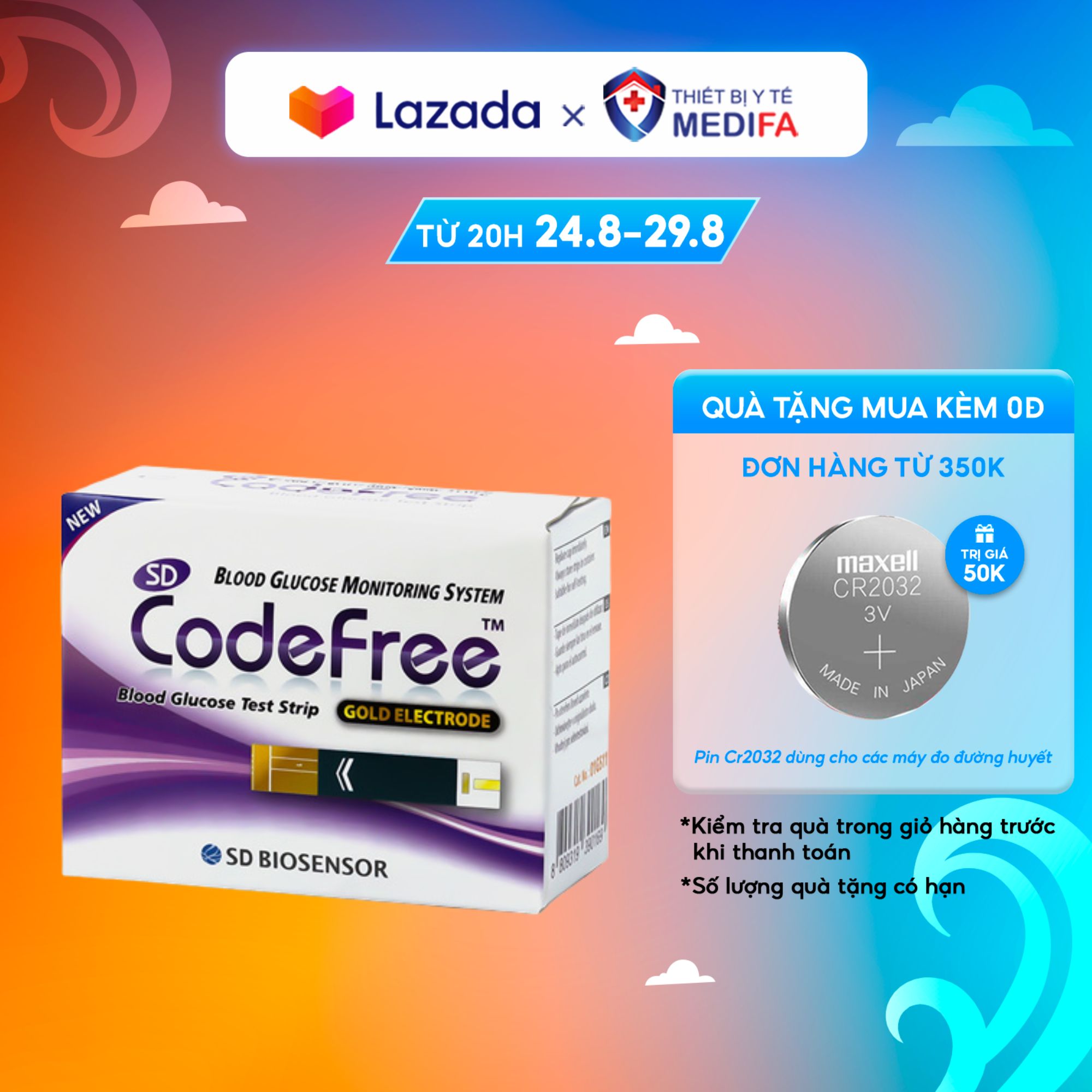 Lọ 25 que thử đường huyết sd codefree - que thử tiểu đường hàn quốc