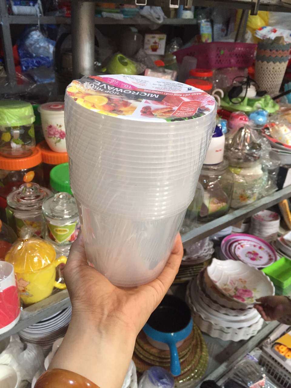 (bán sỉ) Combo 10 bát nhựa dùng 1 lần có nắp đựng ,cháo,canh ,phở