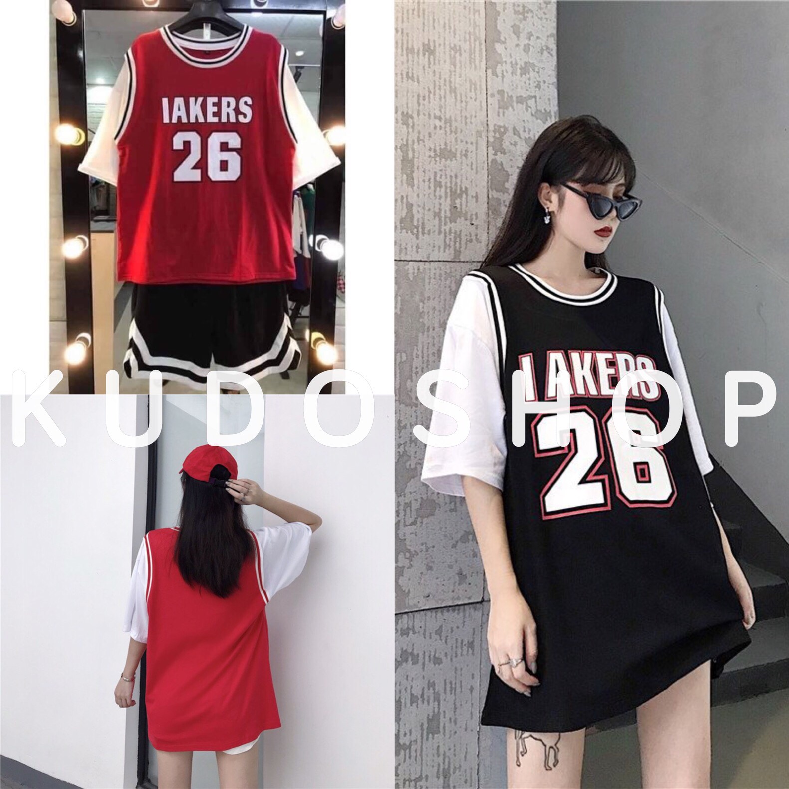 Áo thun phối tay bóng rổ 26 phom rộng unisex hàn quốc/ Áo phông thể thao nam nữ trẻ trung cá tính - kudoshop