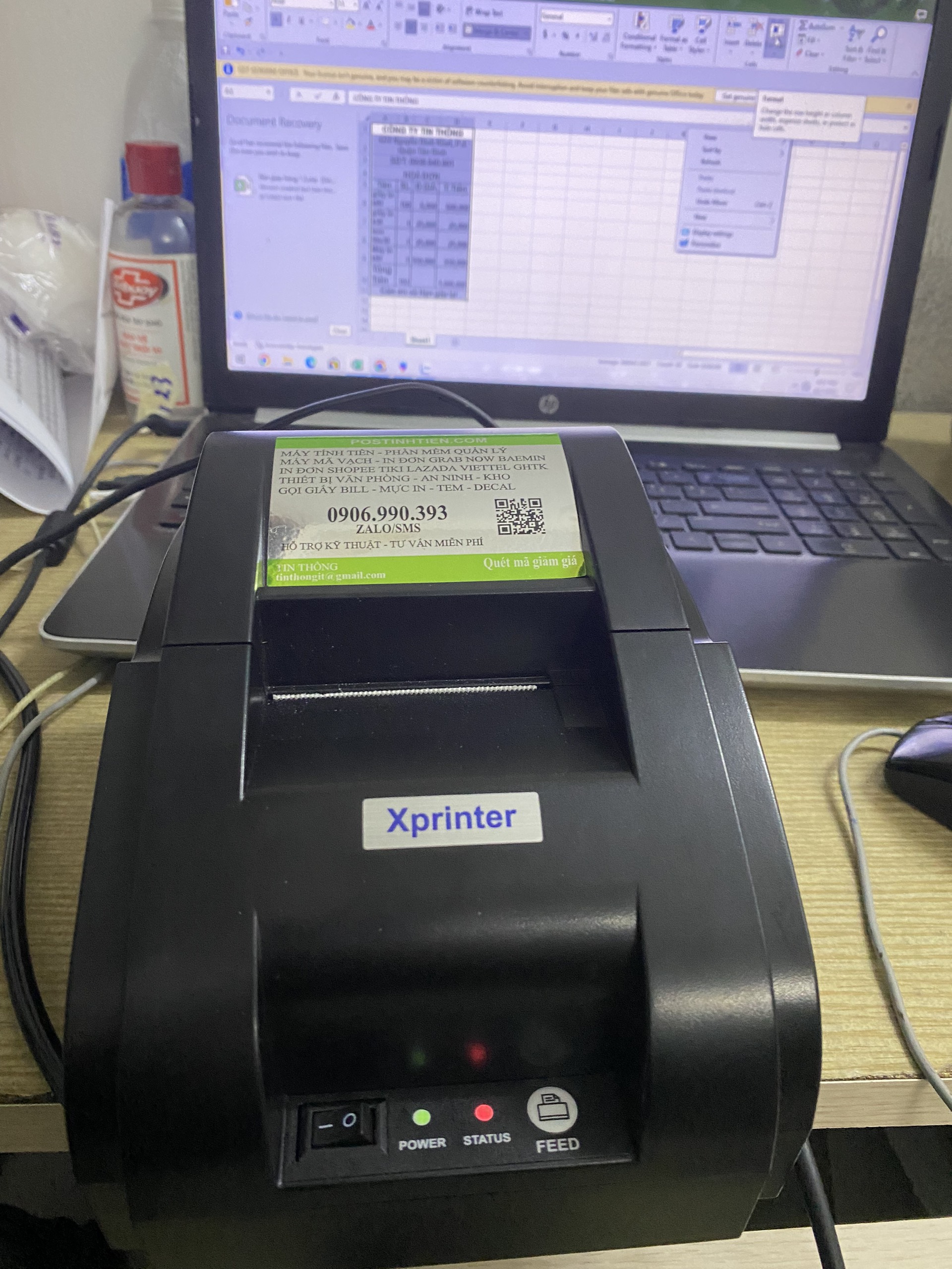 Máy in hóa đơn XPRINTER 58IIH GIẤY 58mm + 1 CUỘN BILL TEST