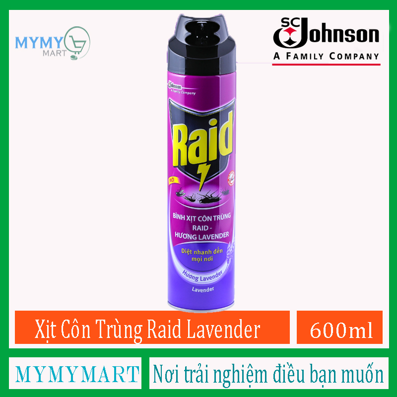Xịt Côn Trùng Raid Lavender 600ml