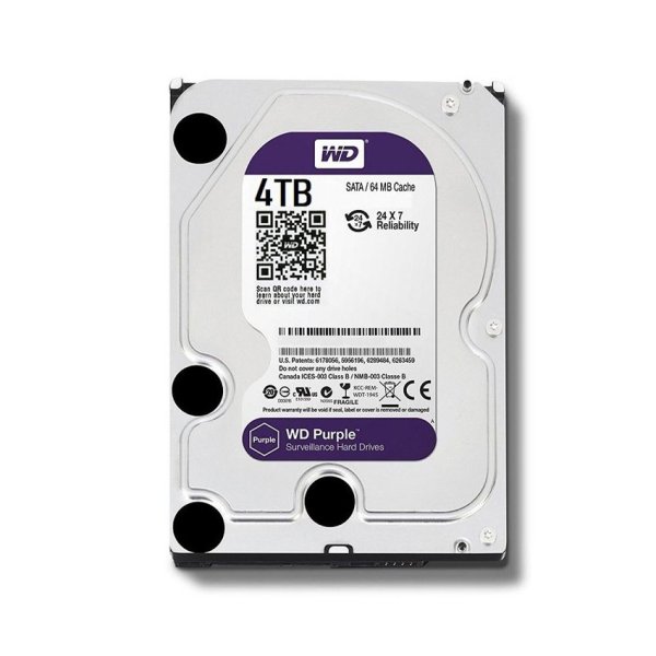 Bảng giá Ổ Cứng HDD Camera WD Purple 4TB/64MB/3.5 IntelliPower WD40PURZ - bảo hành 2 năm Phong Vũ
