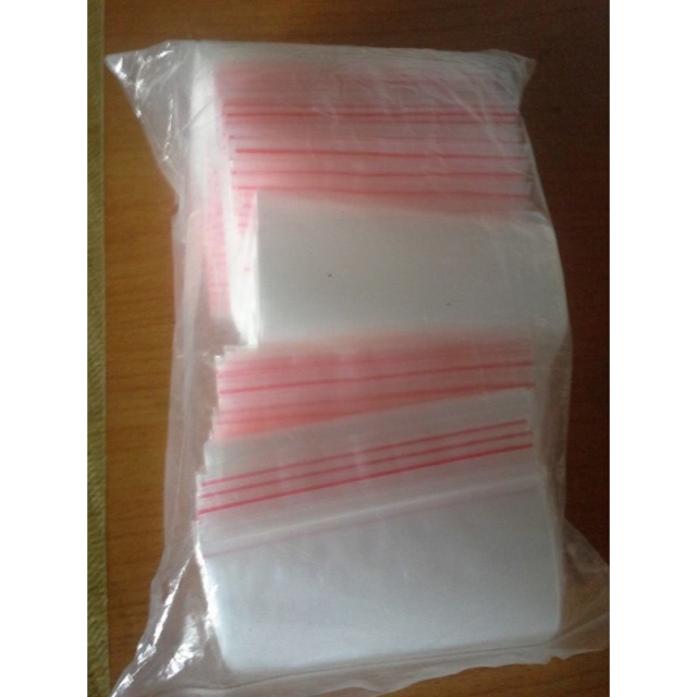 1KG Túi Zip Trong Viền Đỏ (Zipper)