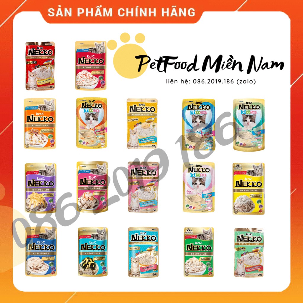 Pate cho mèo Nekko 70g đủ vị