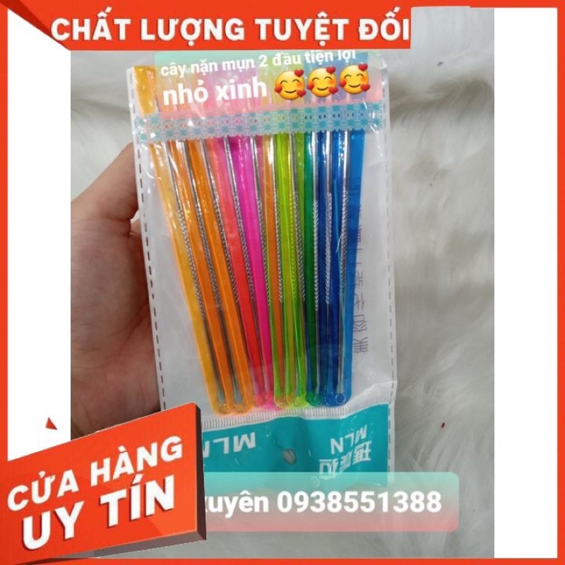 Cây nặn mụn đầu đen MLN ️GIÁ RẺ️ thép không rĩ, dùng nặn mụn chuyên nghiệp, nặn mụn trong tiệm Spa