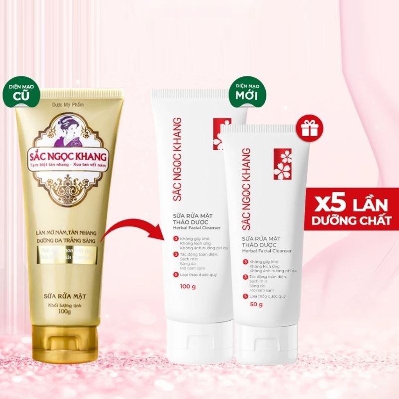 Sữa rửa mặt sắc ngọc khang chăm sóc da, giảm nám, tàn nhang - 50ml