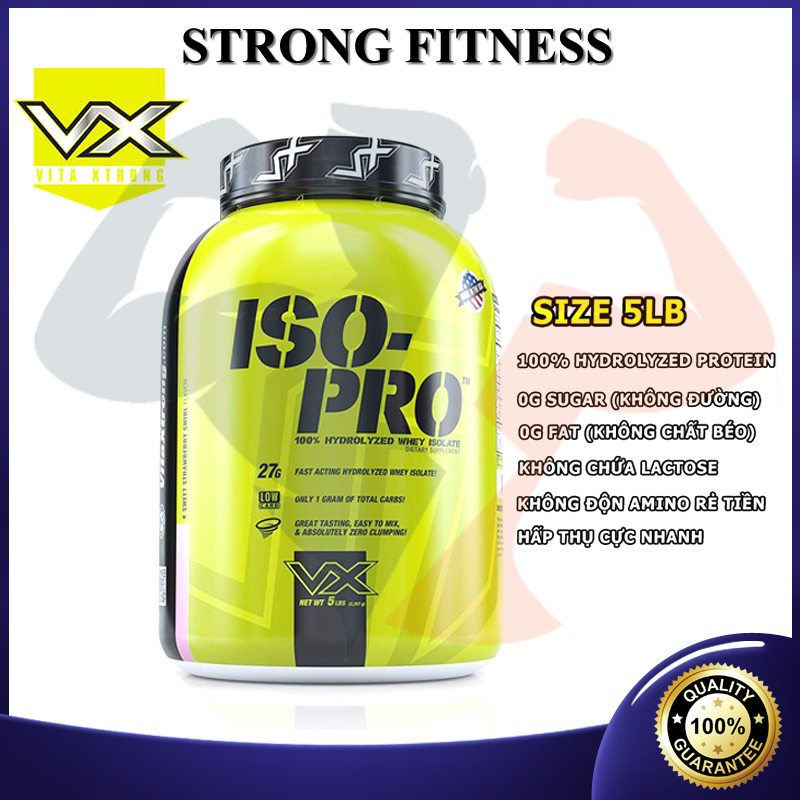 ISO PRO Whey Protein 5lbs (2.3kg) - 100% Hydrolyzed Sữa tăng cơ Hỗ Trợ, Phát Triển Và Duy Trì Cơ Bắp Hiệu Quả, Giảm Mỡ, PROTEIN CAO CẤP, HẤP THỤ CỰC NHANH