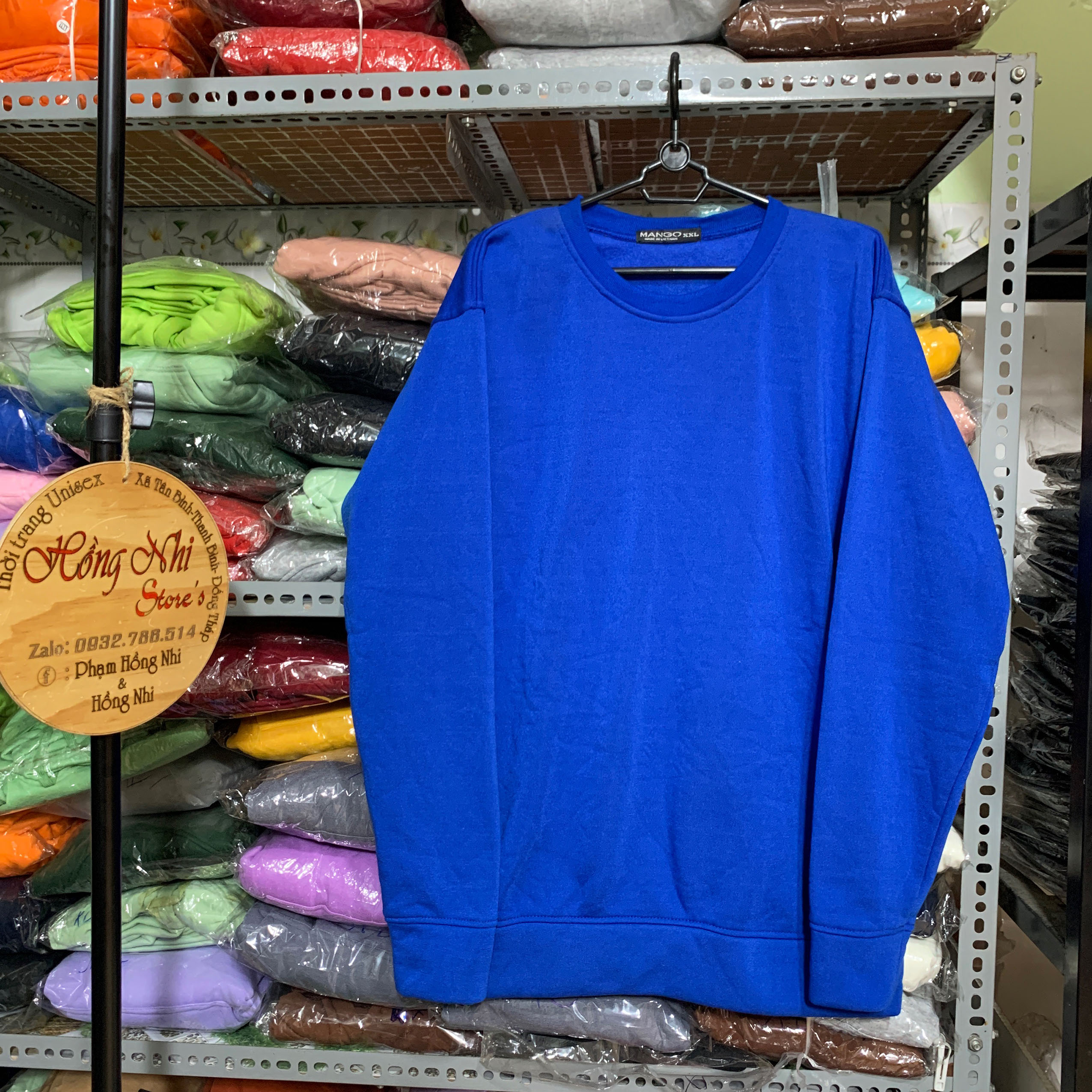 Áo Sweater Trơn Ulzzang Unisex Màu Xanh Dương Coban Chất Nỉ Bông Cao Cấp Dáng Rộng Nam Nữ - MM