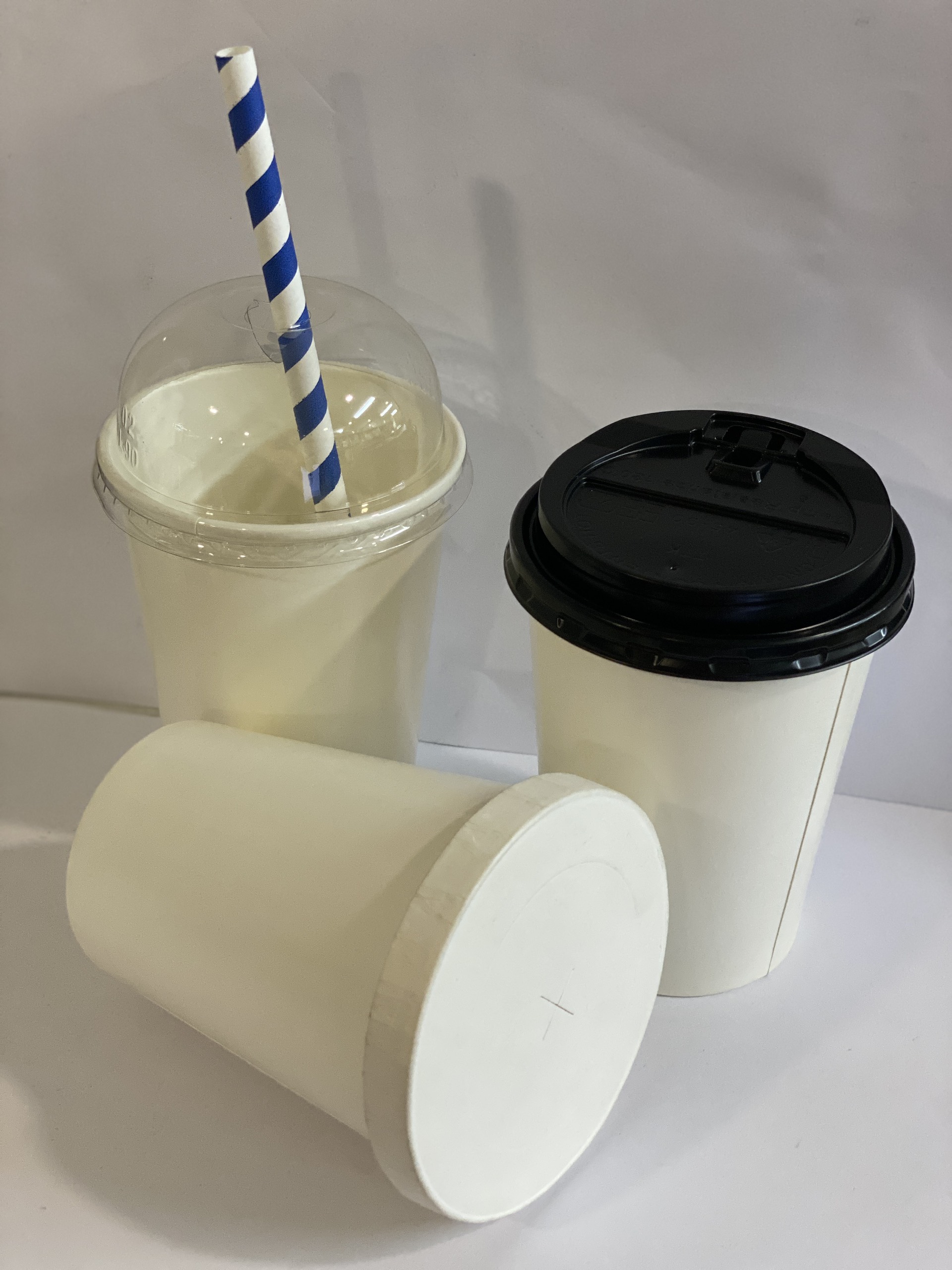 [HCM]50 Ly Giấy 12oz 350ML 2PE (có nắp hoặc không nắp)