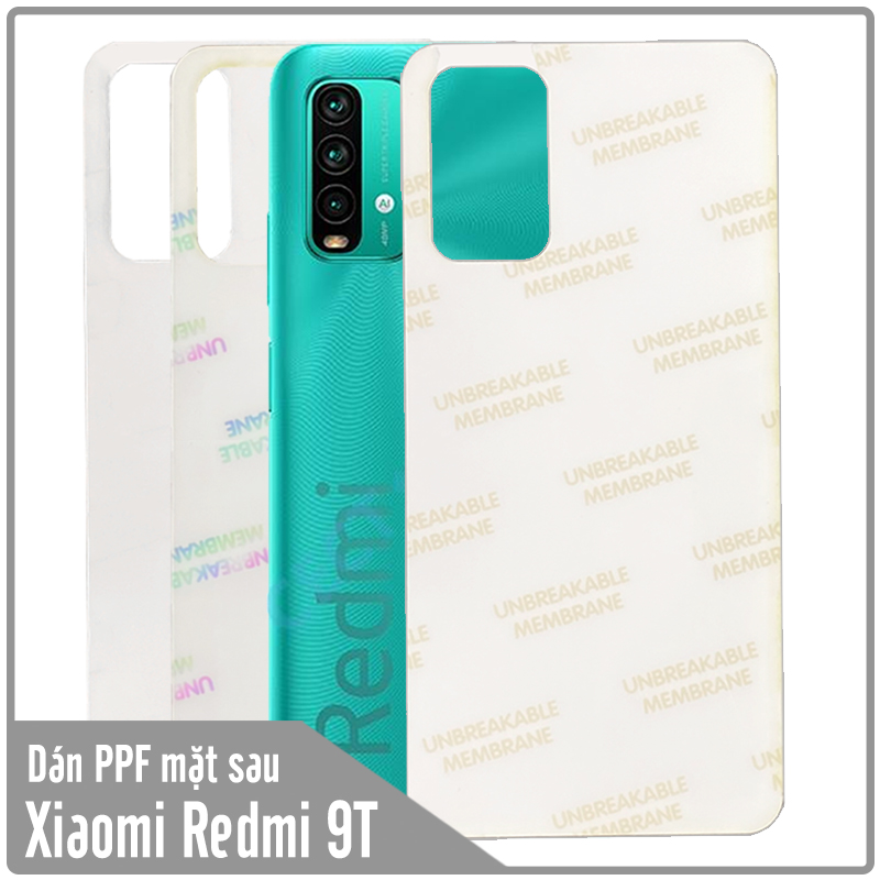 Miếng Dán PPF mặt sau cho Xiaomi Redmi 9T - Redmi Note 9 4G Trong suốt - Ánh 7 màu - Nhám