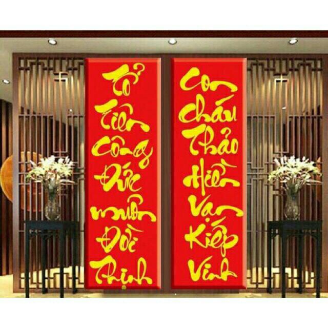 [HCM]Tranh thêu chữ thập chưa thêu Tổ Tiên Công Đức Muôn Đời Thịnh Con Cháu Thảo Hiền Vạn Kiếp Vinh 222838