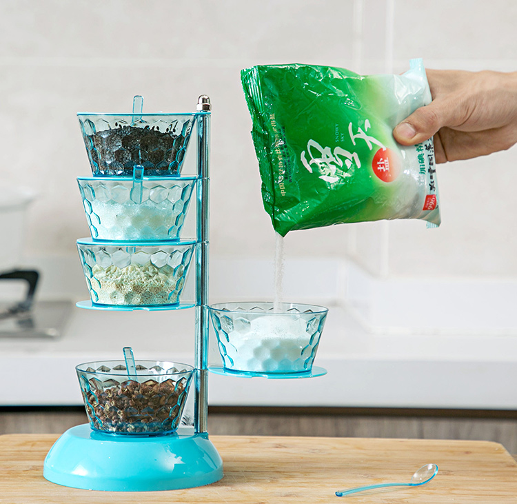 HỘP ĐỰNG GIA VỊ 4 TẦNG QUAY 360