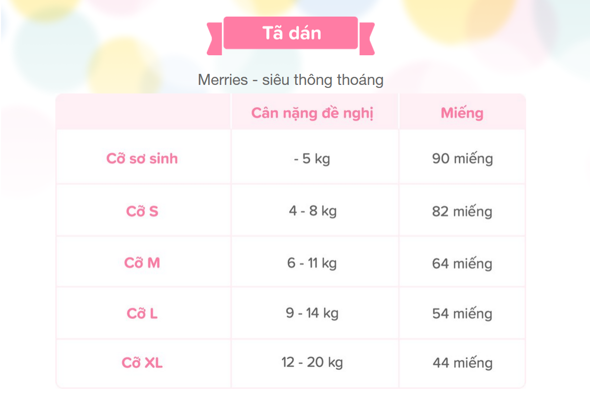 tã/bỉm dán Merries size S - 70 miếng (Cho bé dưới 4-8 kg)