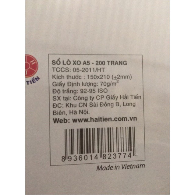 Sổ Lò Xo Hải Tiến A7 - 200 Trang