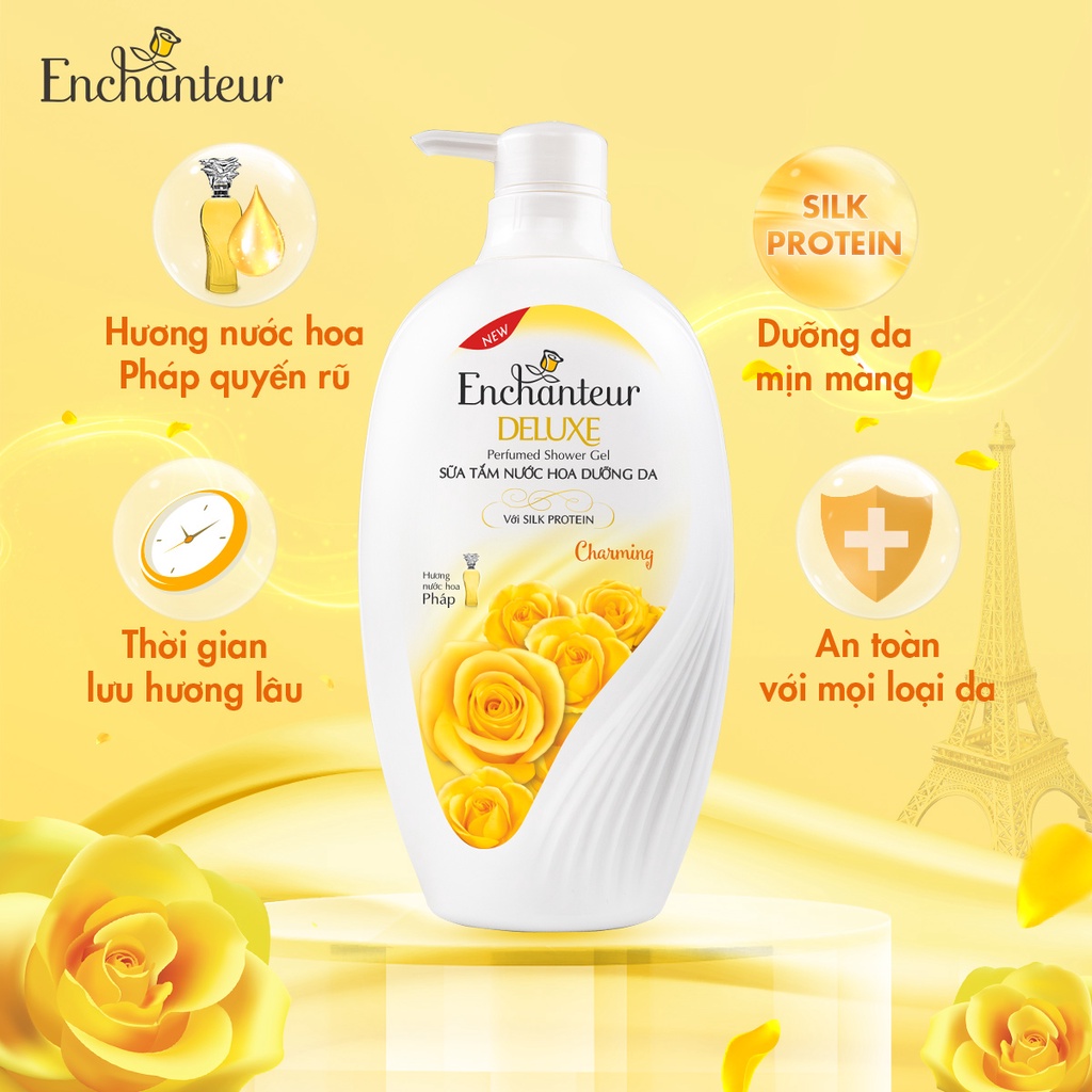 Sữa tắm nước hoa Enchanteur Charming 650gr(Tặng DG Enchanteur 150g)