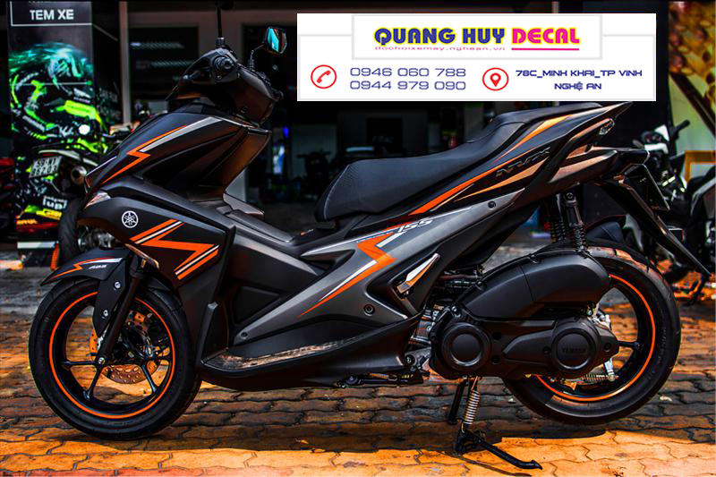 Tem trùm NVX đen cam - Độ dán team trùm decal xe máy NVX đen cam - Team trùm decal xe máy NVX rẻ đẹp và chất