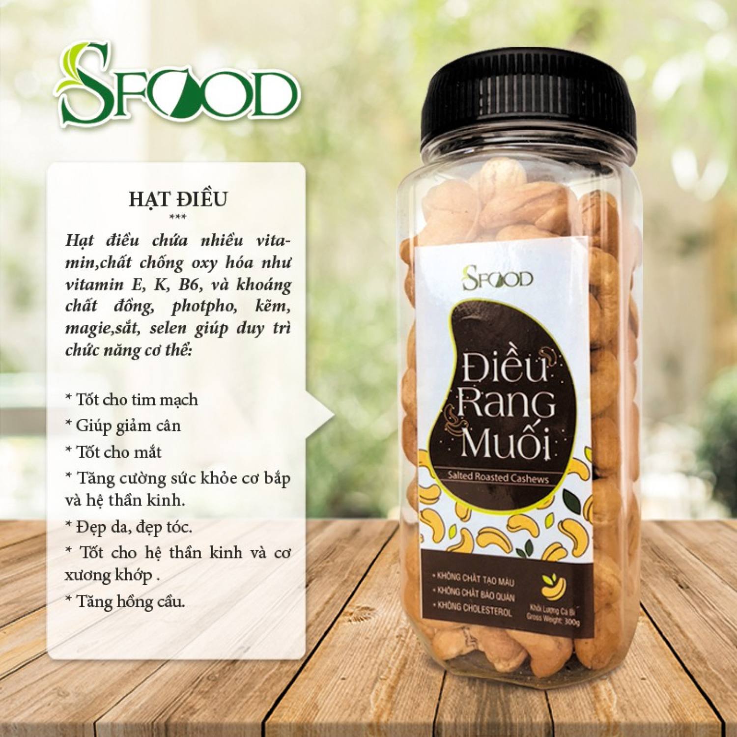 Hạt điều rang muối không vỏ lụa SFOOD