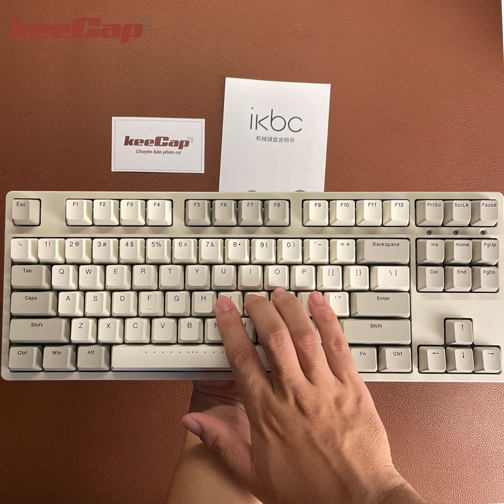 [KEECAP] Bàn phím cơ IKBC W200 Industrial Gray Retro (Wireless 2.4Ghz – Cherry MX Red Switch – 87 phím)