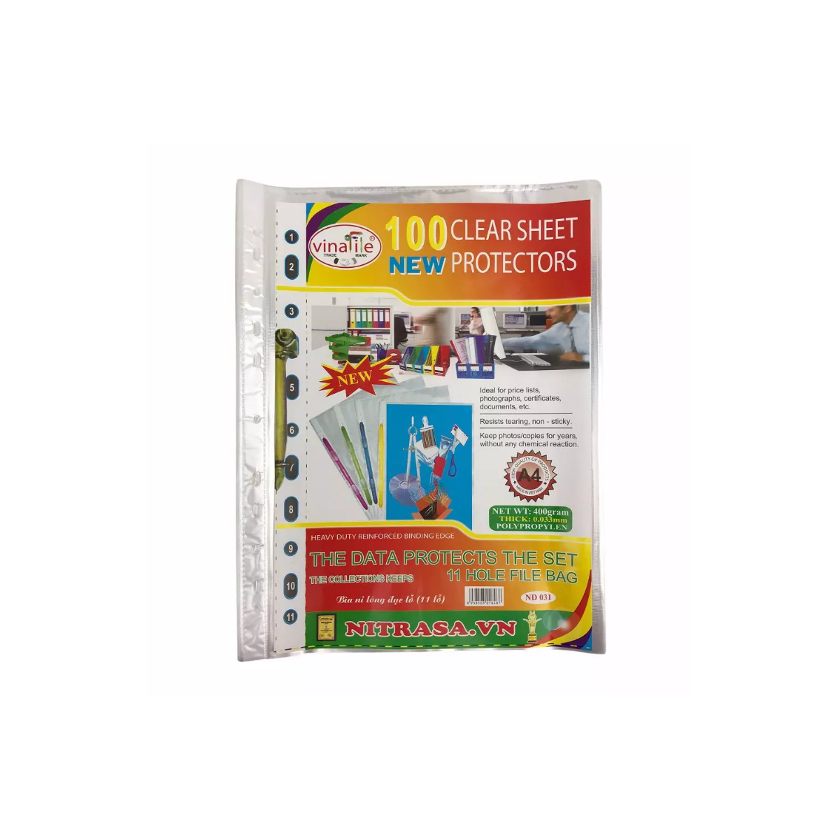 Bìa Lỗ Khổ A4 Trọng Lượng 400gram Xấp 100 Cái