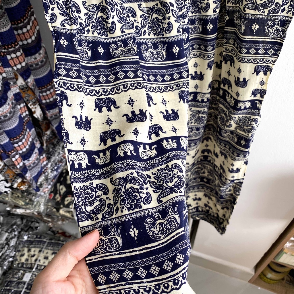 Quần lanh dài thổ cẩm (size 45-50kg)