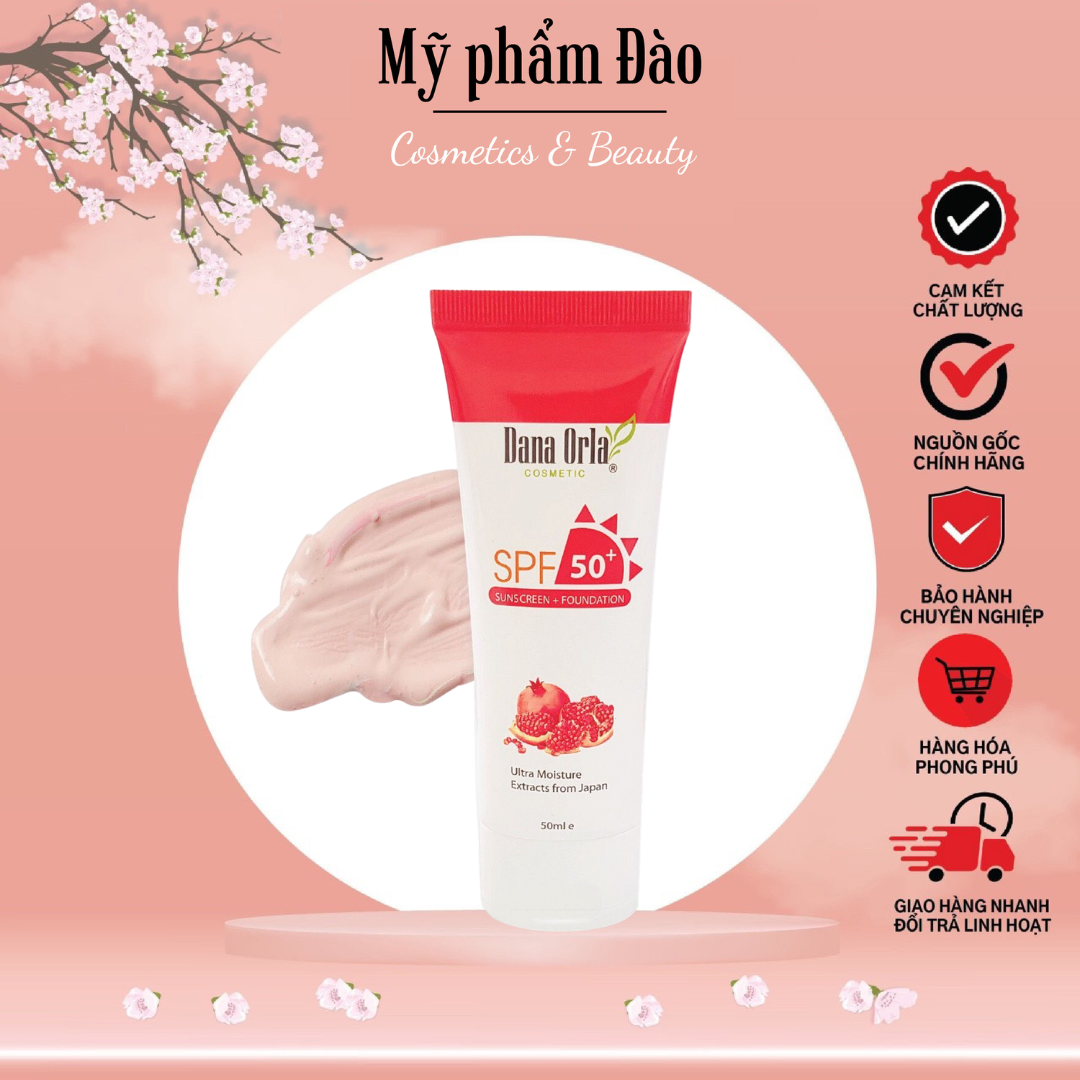 Kem chống nắng trang điểm tinh chất lựu đỏ dana orla tuýp 50ml