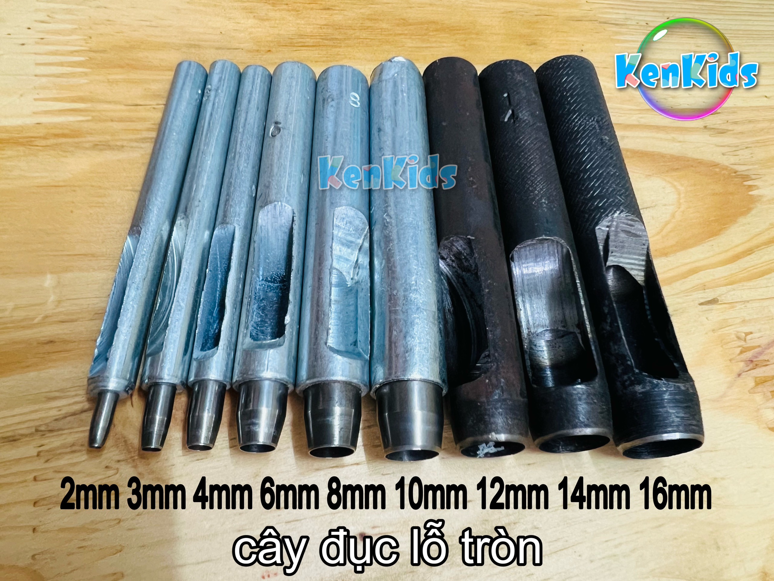 Cây đục lỗ tròn / Dụng cụ đục lỗ tròn siêu bén (đục lỗ dây nịt, da, vải, ...) - (2mm đến 17mm) - 1 cây