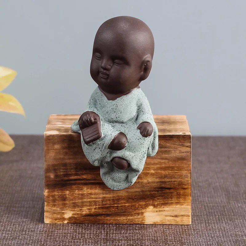 Bộ tượng tứ không gốm sứ cát tím (tử sa) cao cấp trang trí xe hơi, tiểu cảnh, bàn trà Decor Việt