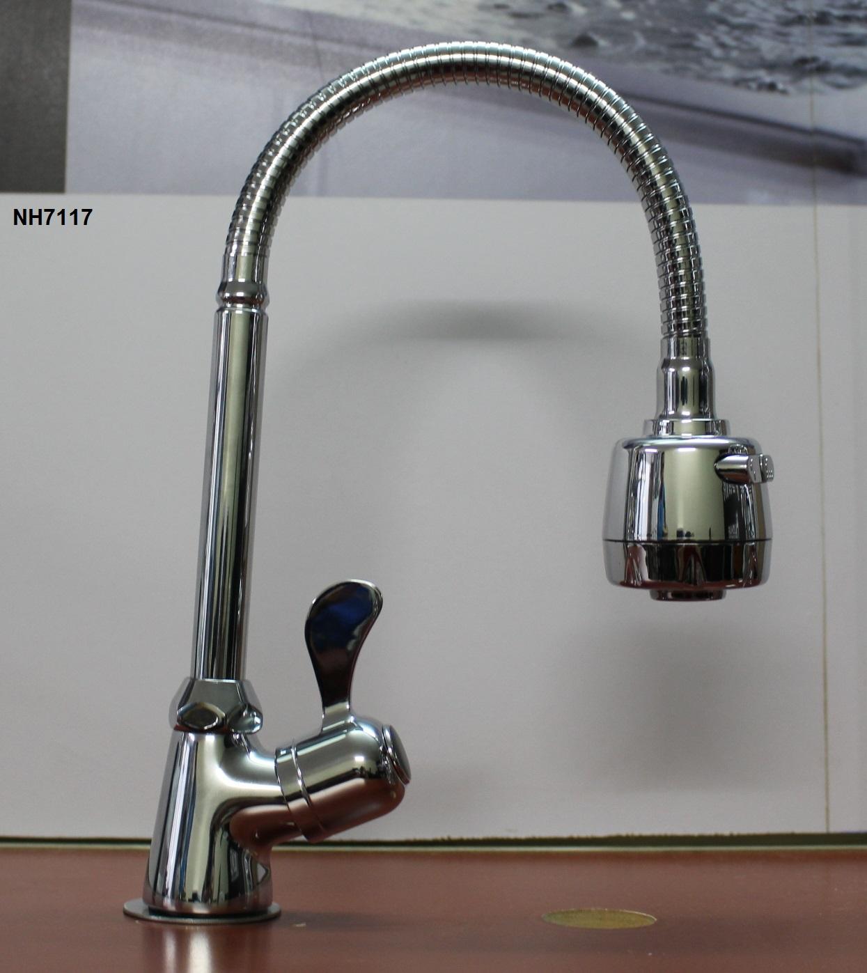 [HCM]Vòi rửa chén lạnh cần lò xo NH7117