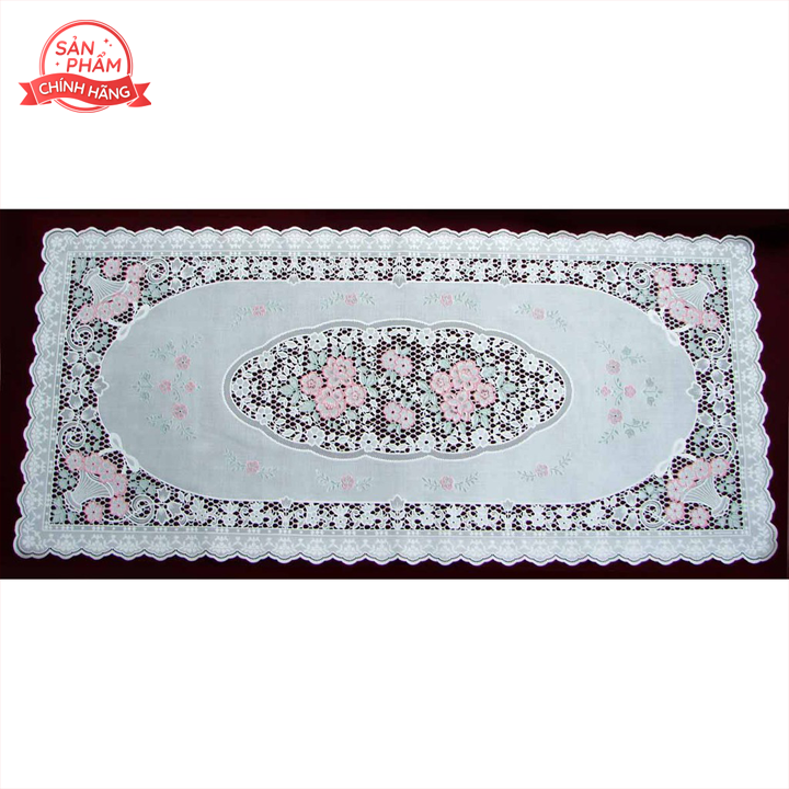 Khăn trải bàn Hoa mai Towa Nhật Bản salon hình chữ nhật 40x92cm, nhựa PVC không thấm nước