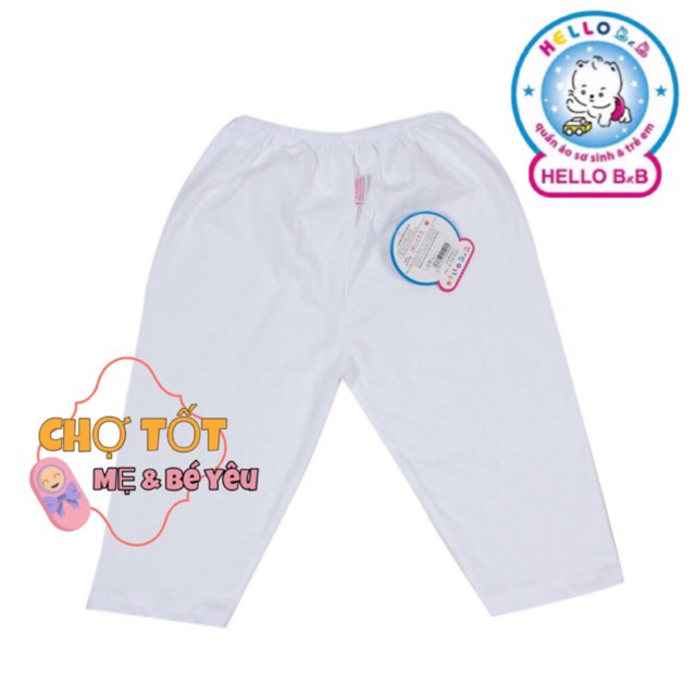 QUẦN DÀI COTTON TRẮNG CHO BÉ HELLO B&B (thun cotton 100%)
