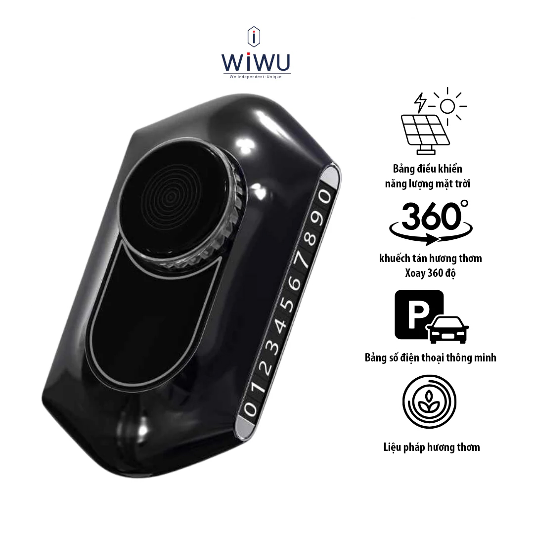 Wiwu solar car perfume diffuser 360 degree car perfume diffuser built-in number plate-auto sunlight, taplo mount to leave your phone number convenient for parking