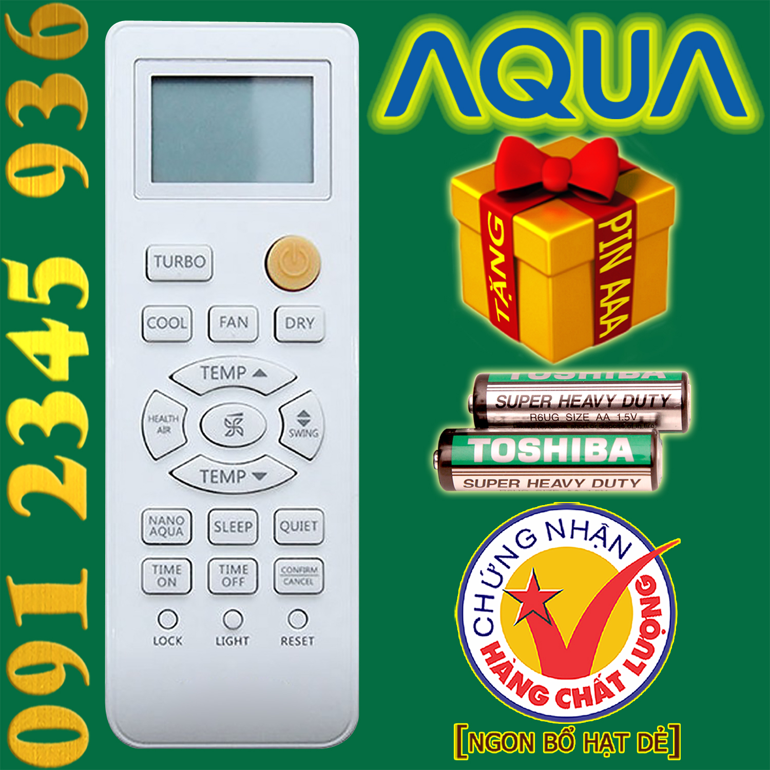 Điều khiển AQUA [HÀNG ĐẸP] cho điều hòa. (Mẫu số 1)