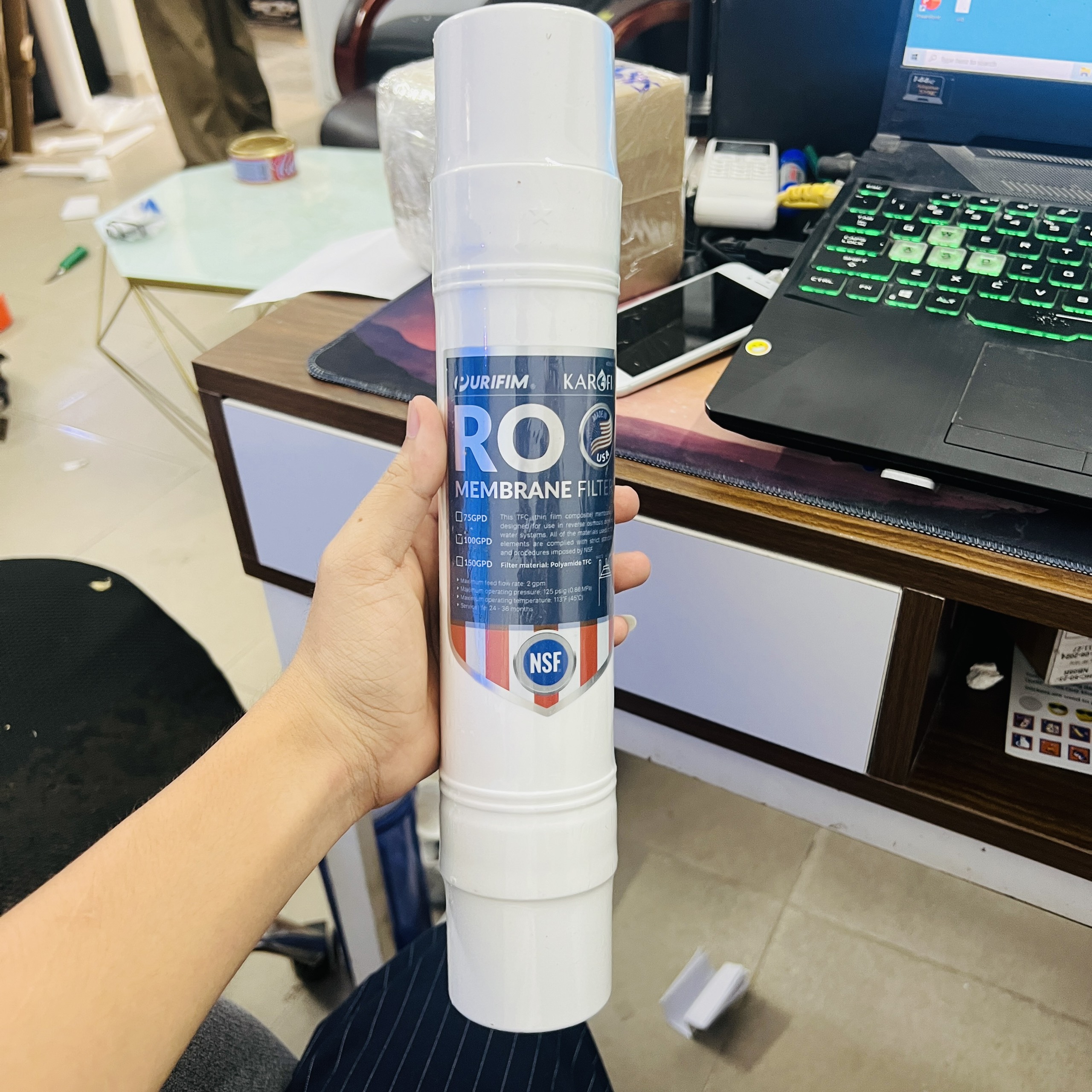 Rotex Quick Plug Ro Filter Membrane Can Be Used for Ro Water Purifiers - Genuine Product Comes with a Hose and a One-Way Valve.