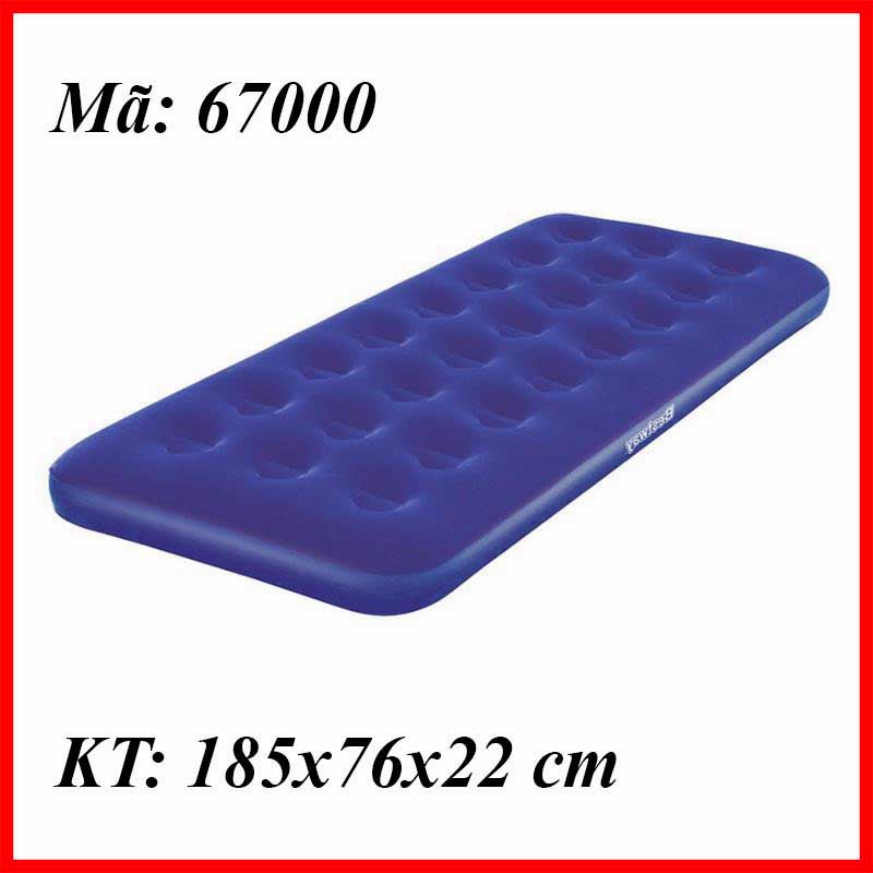 Nệm hơi đệm hơi cao cấp bestway - đệm đơn kèm bơm + miếng vá
