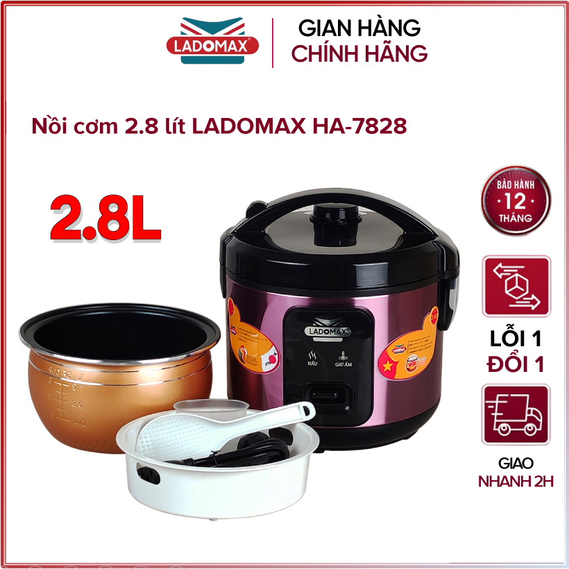 Nồi cơm điện nắp gài 2.8 lít LADOMAX HA-7828