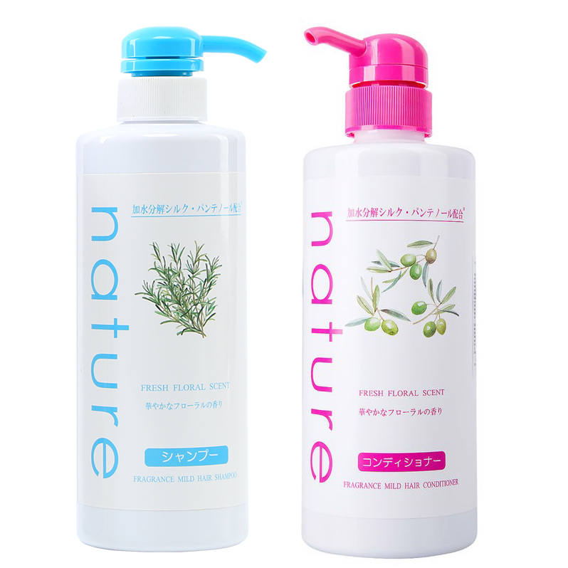 Cặp gội xả thảo dược Naris Nature Fresh Floral Scent Fragrance Mild Hair 500ml