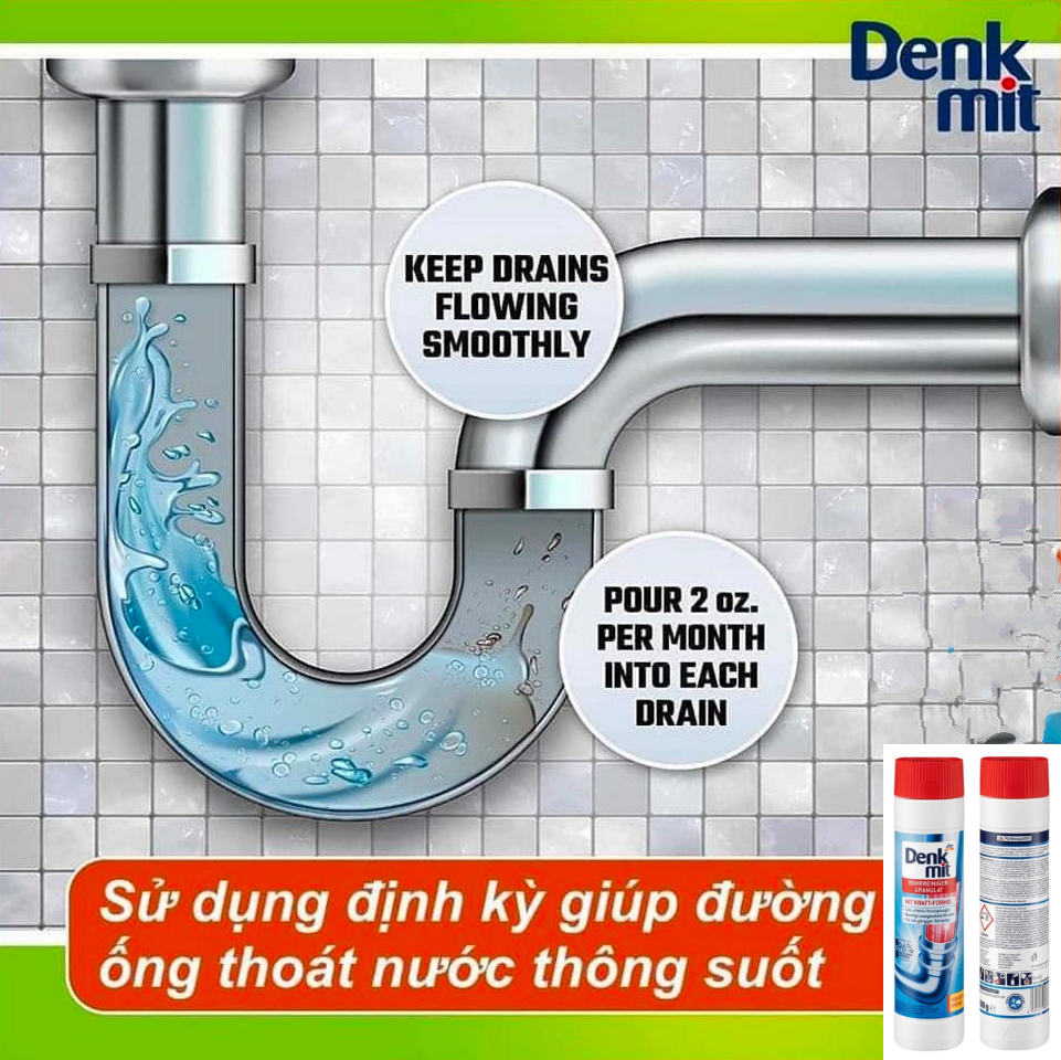 Bột thông cống Denkmit 600gr thông tắc cống hiệu quả