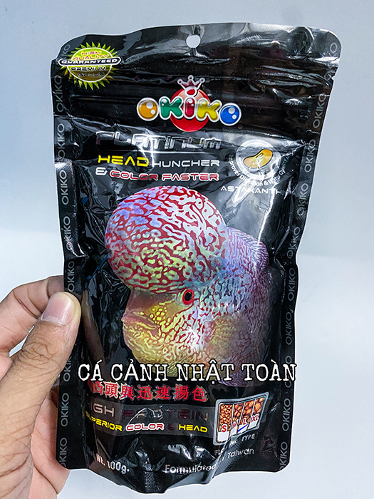"Hoàn tiền đến 10%" OKIKO PLATINUM HEAD HUNCHER AND COLOR FAST THÁI LAN CHO CÁ LA HÁN 100G