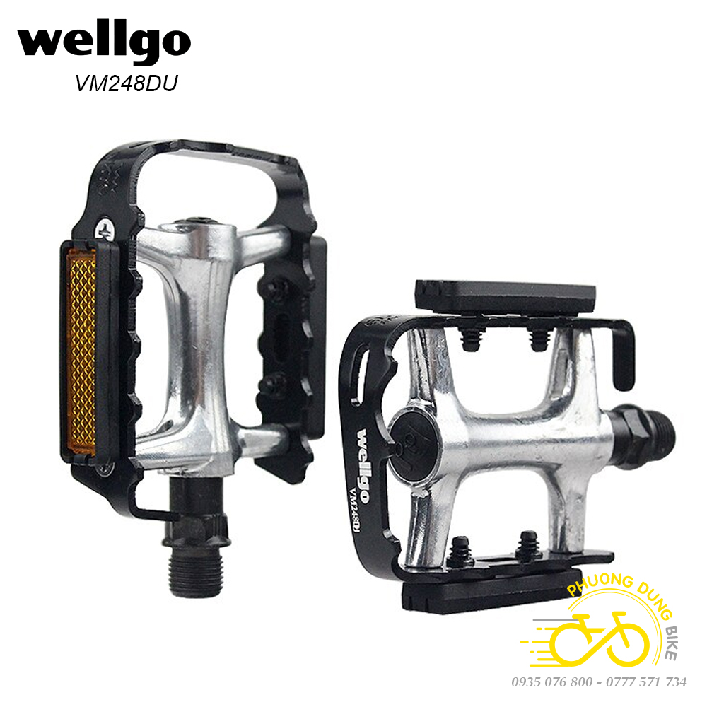 Wellgo Vm248Du Bicycle Aluminum Pedals – Aluminum Pedals, Smooth Bearings, Anti-Slip, Durable