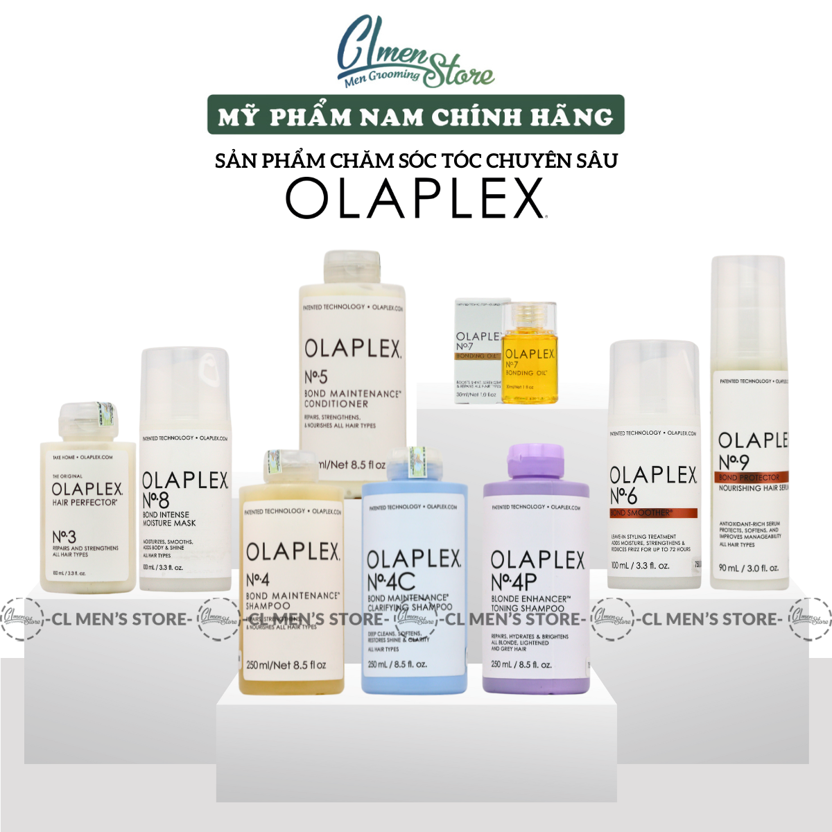 Bộ sản phẩm chăm sóc phục hồi tóc hư tổn OLAPLEX